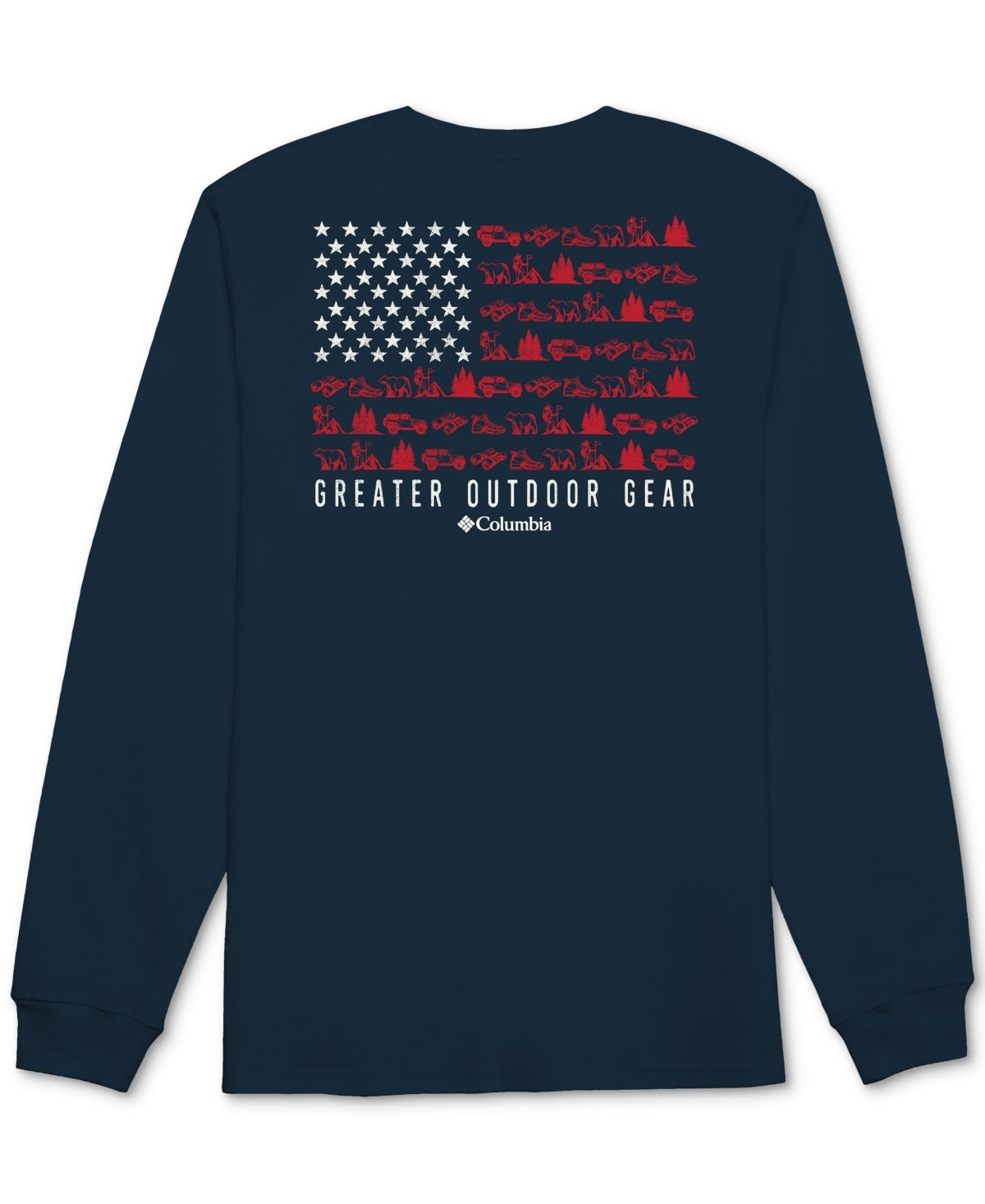 Columbia Mens Regular fit Long Sleeve Graphic T-Shirt Shirt XL Blue Solid