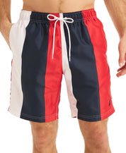 Nautica Mens Regular fit Swim Trunks Swimwear XXL Blue Red White Striped