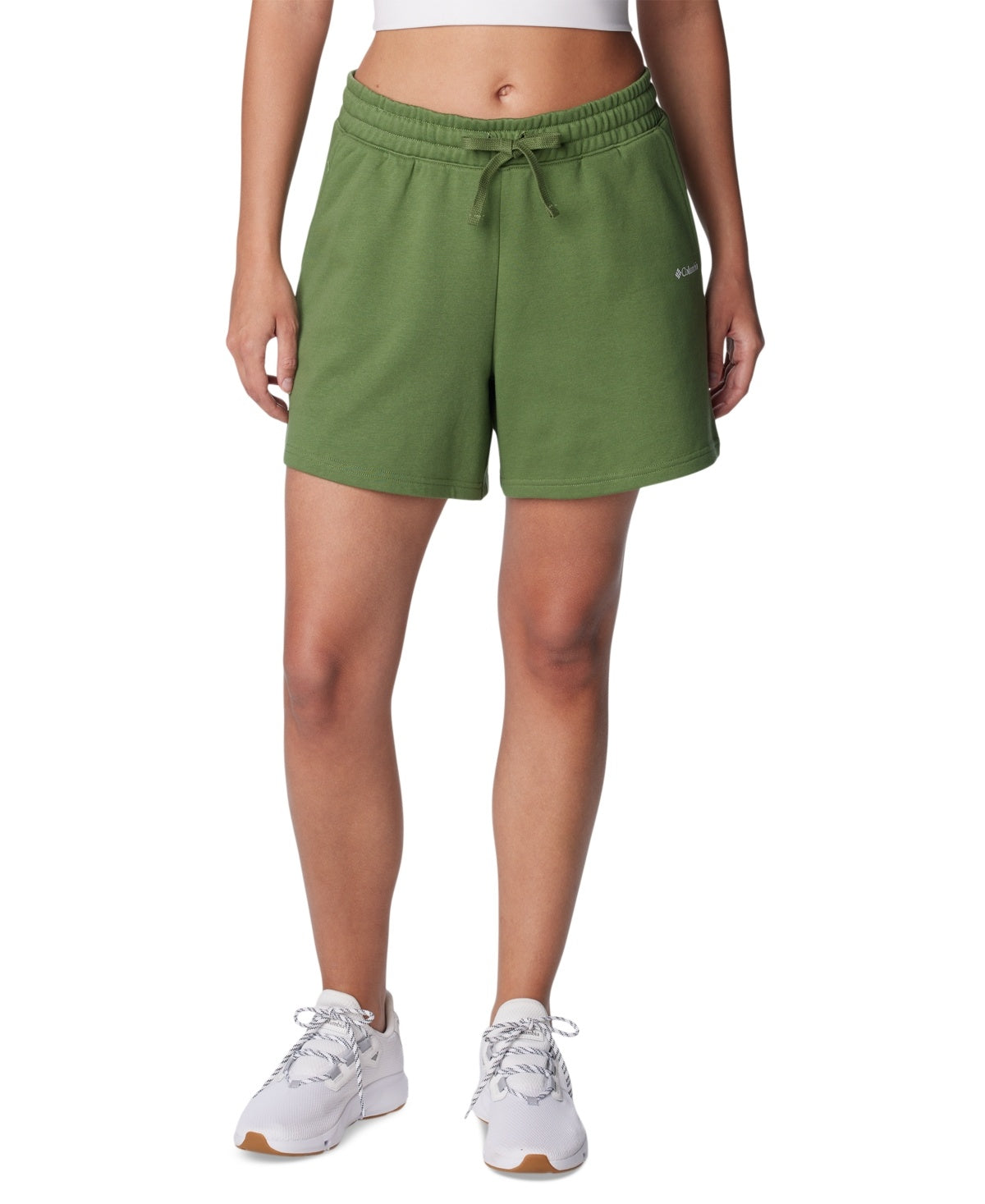 Columbia Womens Regular fit Mid Rise Sweat Shorts XL Green Solid