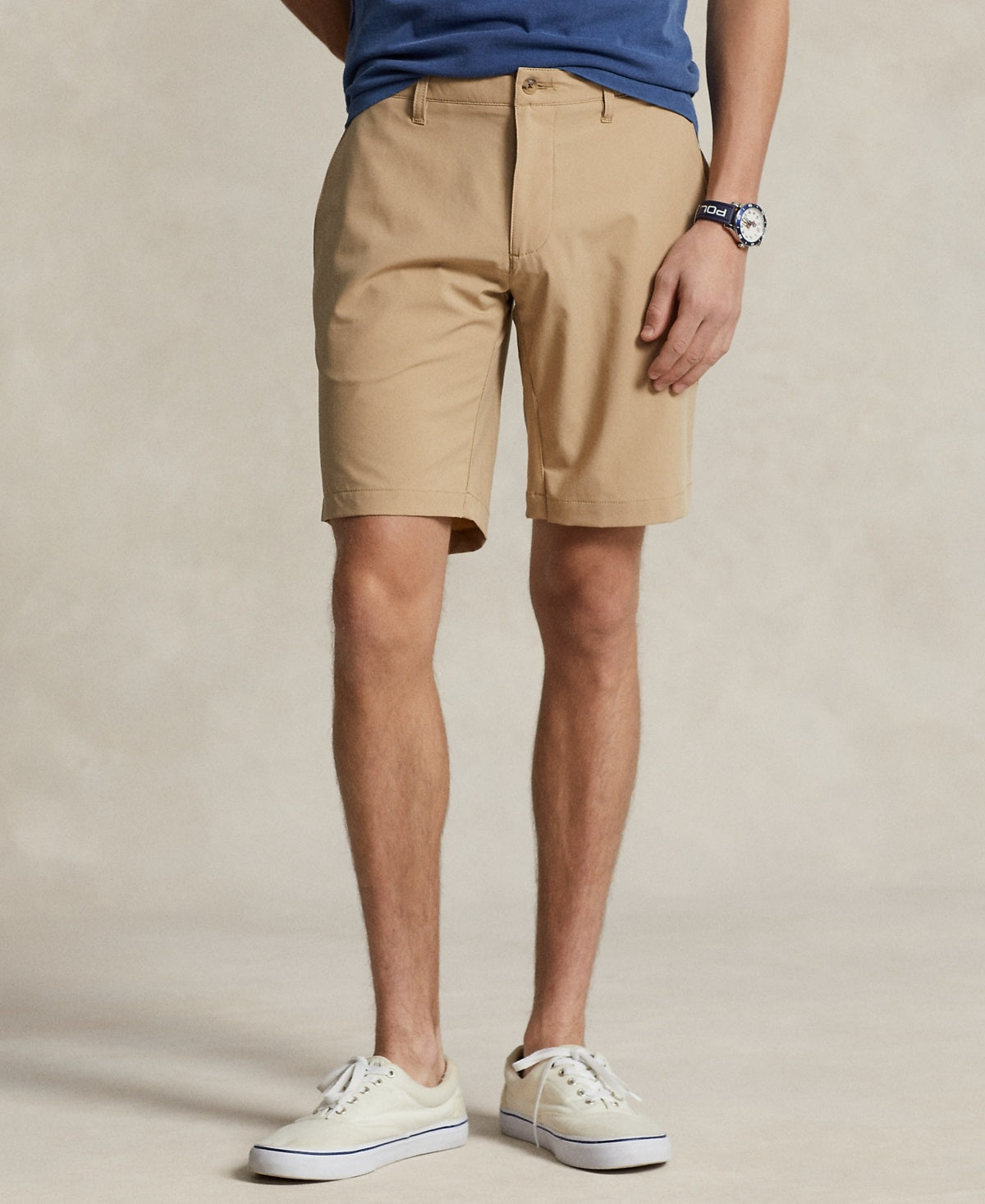 Polo Ralph Lauren Mens Regular fit Casual Shorts 30 Beige Solid Stretch