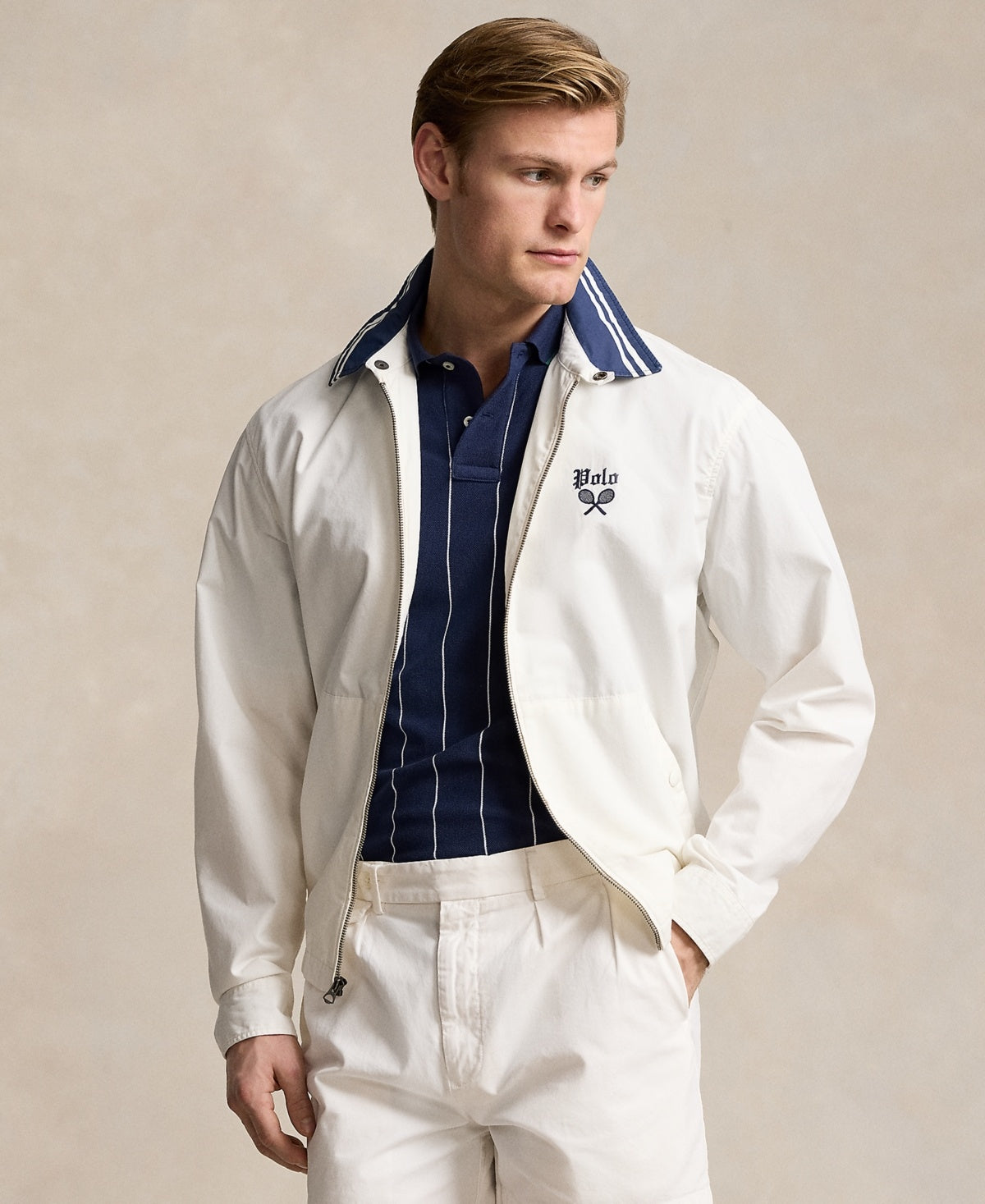 Polo Ralph Lauren Mens Poplin Collared Coat XXL White Solid