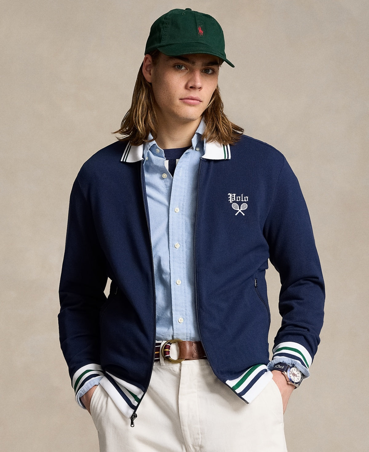Polo Ralph Lauren Men Regular fit Full Zip Coat Large Blue Solid
