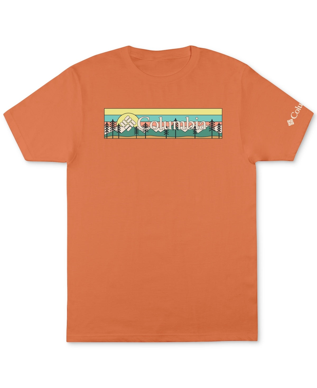 Columbia Men Regular fit Short Sleeve Graphic T-Shirt Shirt Small Orange Solid