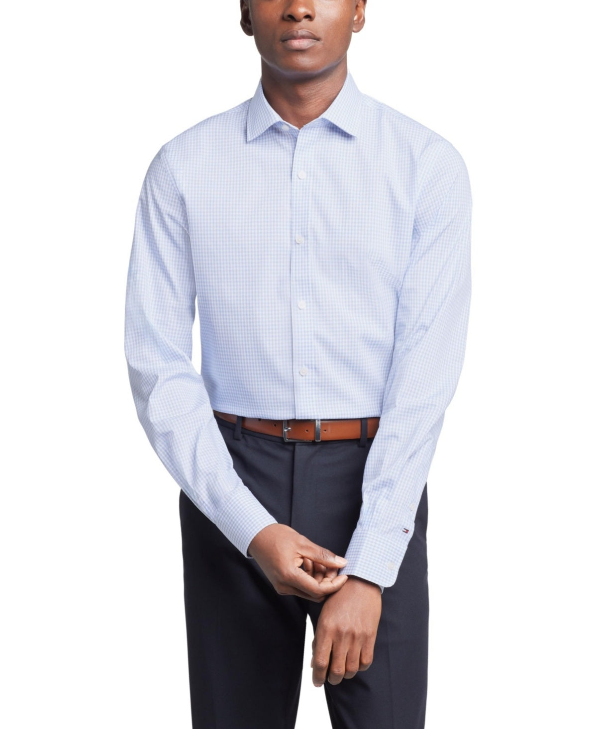 Tommy Hilfiger Mens Slim fit Dress Shirt Medium 15.5 in 34-35 Blue