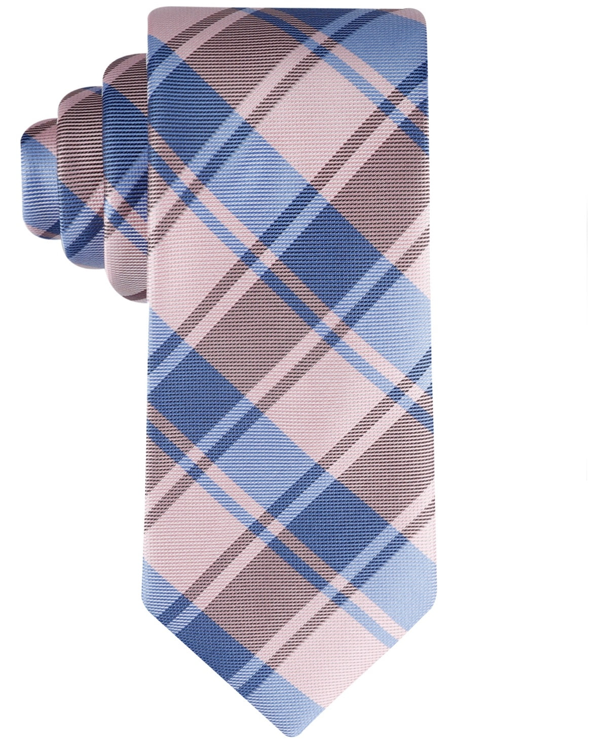 Tommy Hilfiger Mens Regular fit Tie Necktie One Size Pink Toby Plaid