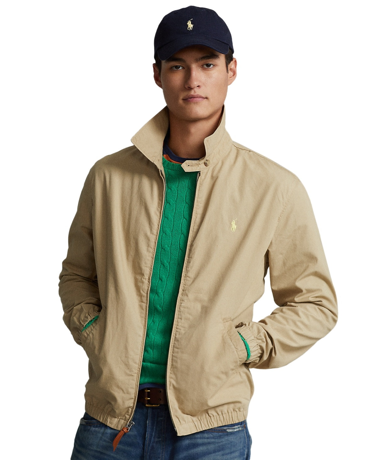 Polo Ralph Lauren Men's Bayport ZIp Jacket Large Tan Vintage Khaki