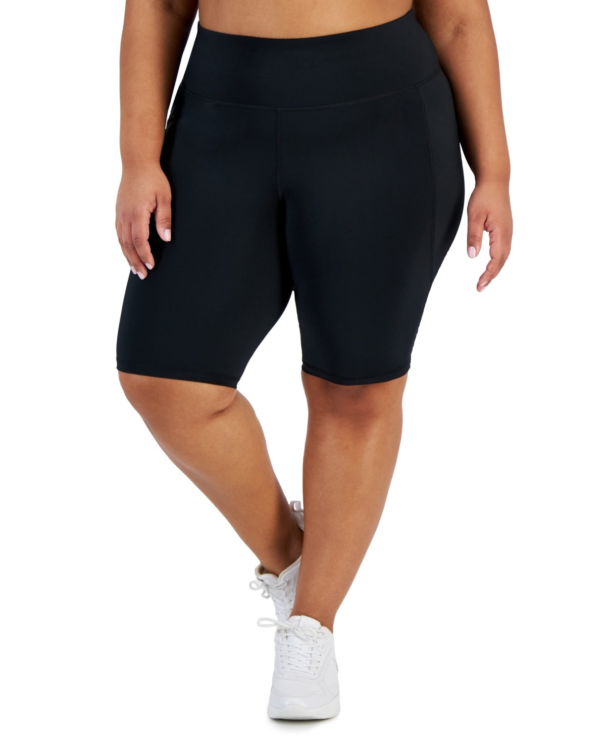 ID Ideology Womens Regular fit Athletic Compression Shorts 1X Black Solid