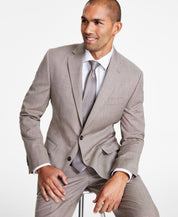 Michael Kors Mens Classic fit Suit Jacket Blazer 46 S Beige Solid Stretch