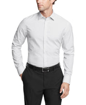 Calvin Klein Mens Slim fit Dress Shirt Large 16 in 32-33 Light Grey Striped