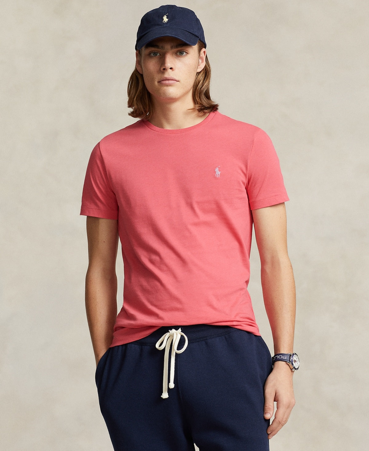 Polo Ralph Lauren Mens Classic fit Short Sleeve T-Shirt Shirt Medium Pink Solid