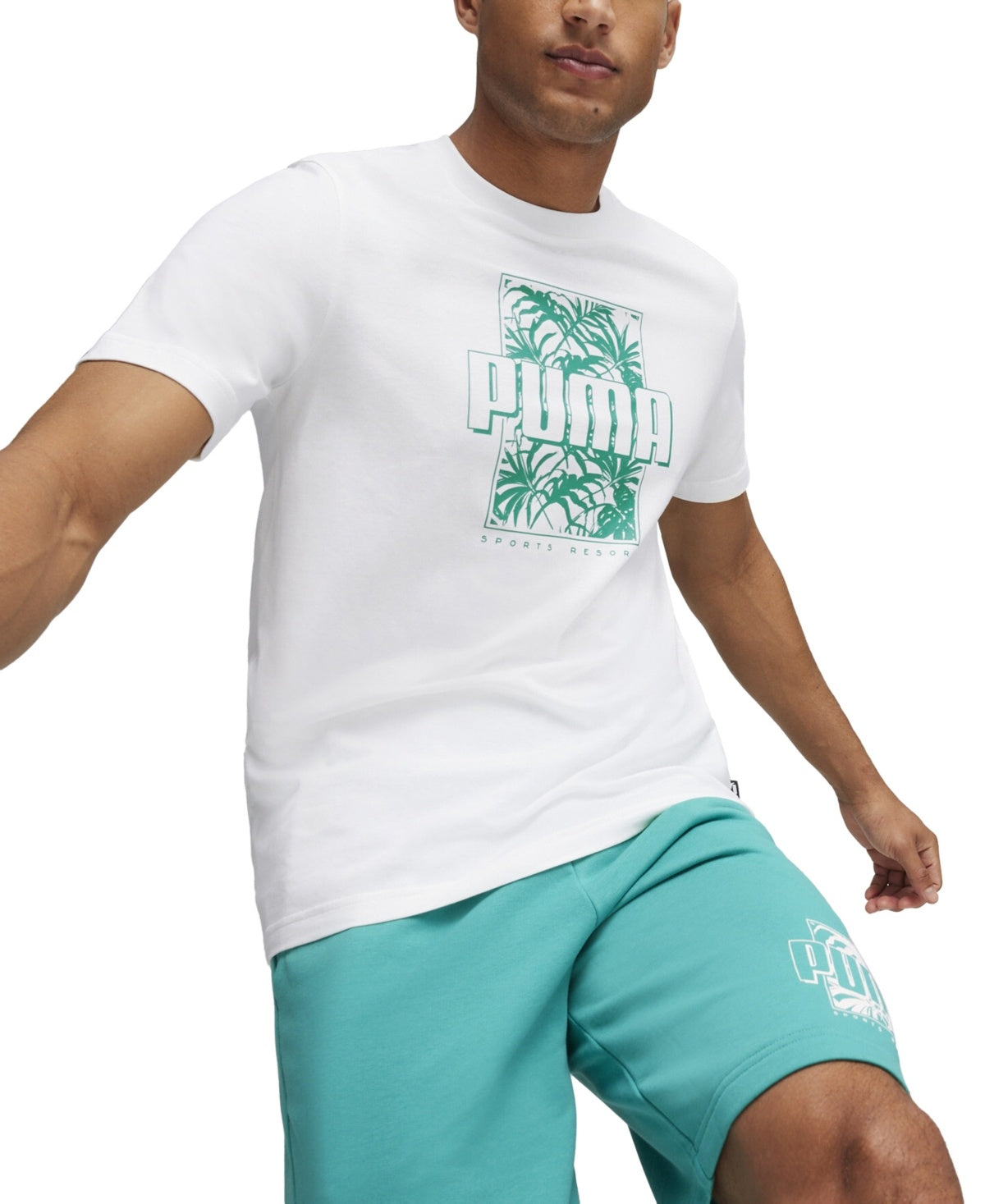 Puma Mens Regular fit Short Sleeve Graphic T-Shirt Shirt Large White Solid