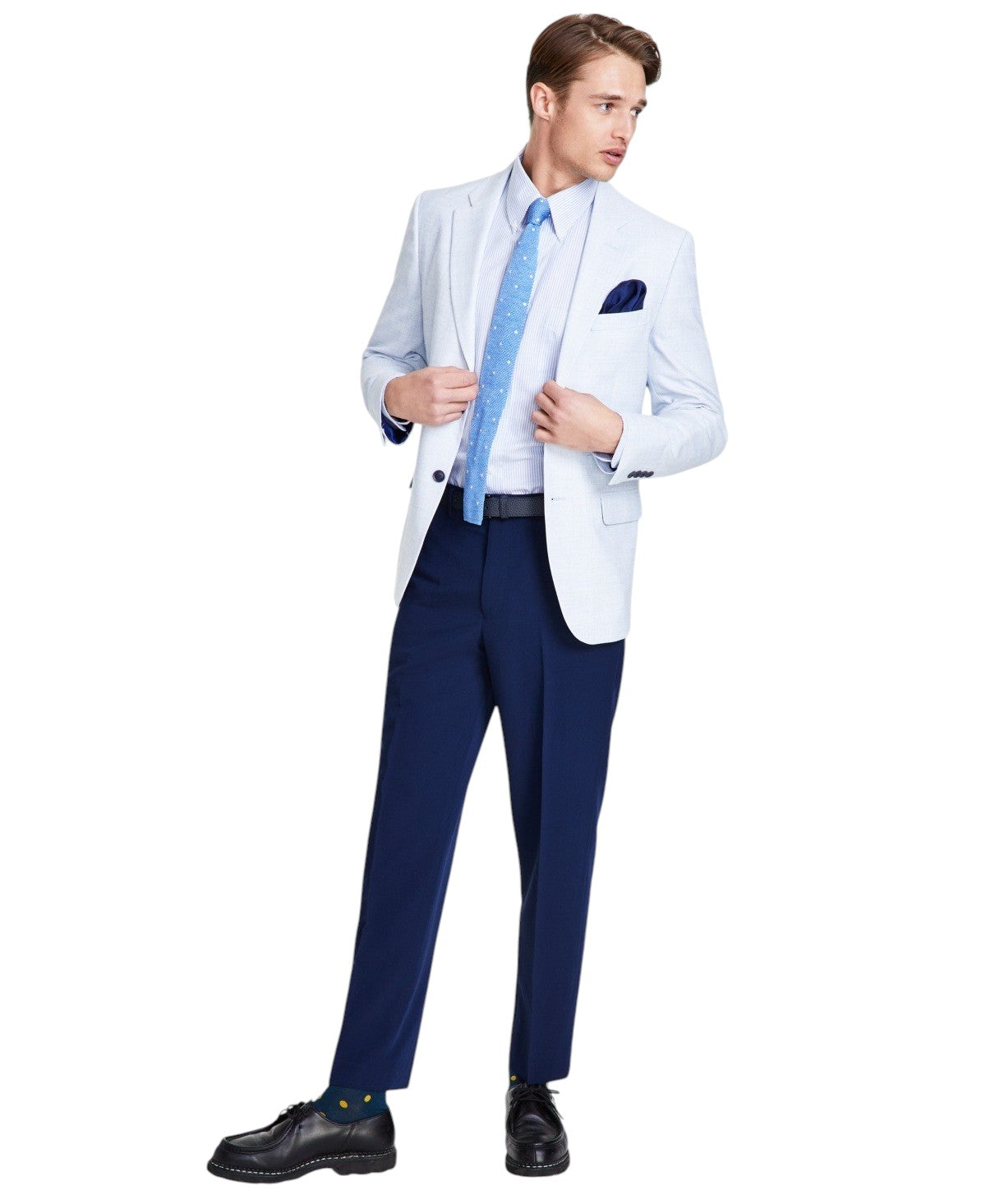 Nautica Mens Modern fit Sport Coat Blazer 42 R Light Blue Solid