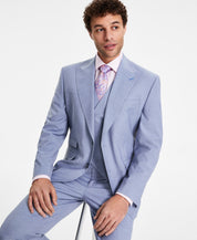 TAYION Mens Classic fit Suit Jacket Blazer 46 L Light Blue Solid
