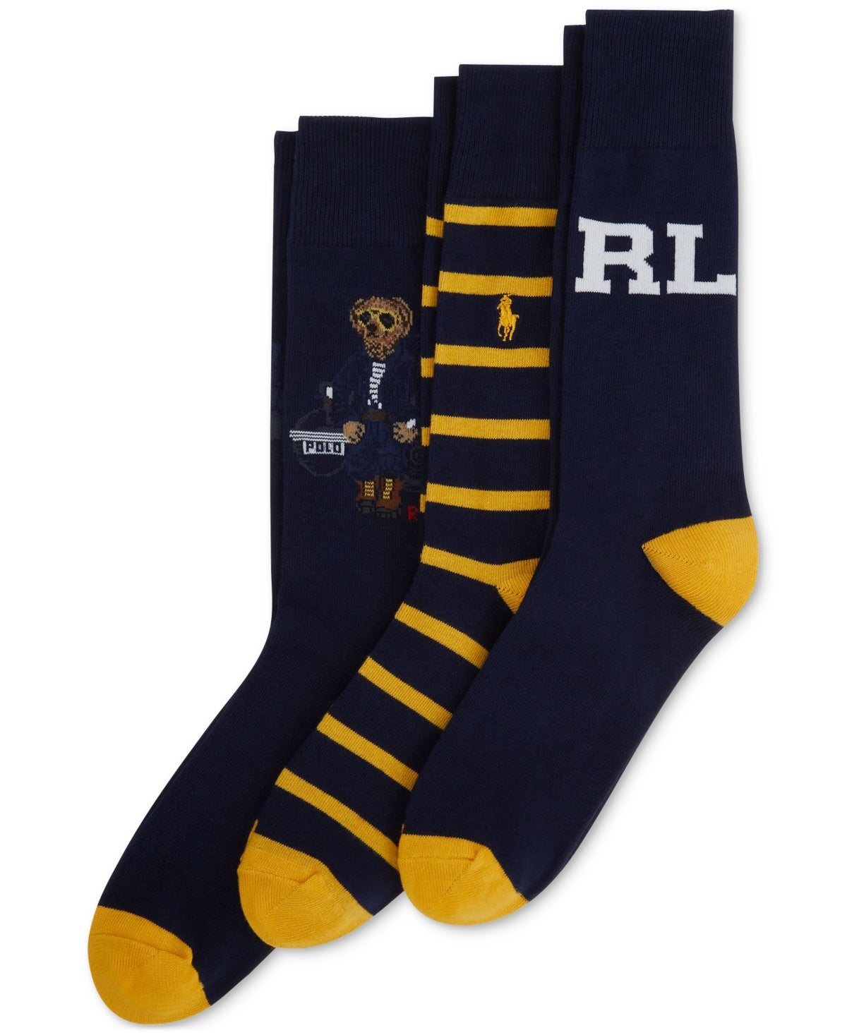 Polo Ralph Lauren Mens 3 Pack Regular fit Crew Socks 10-13 Blue