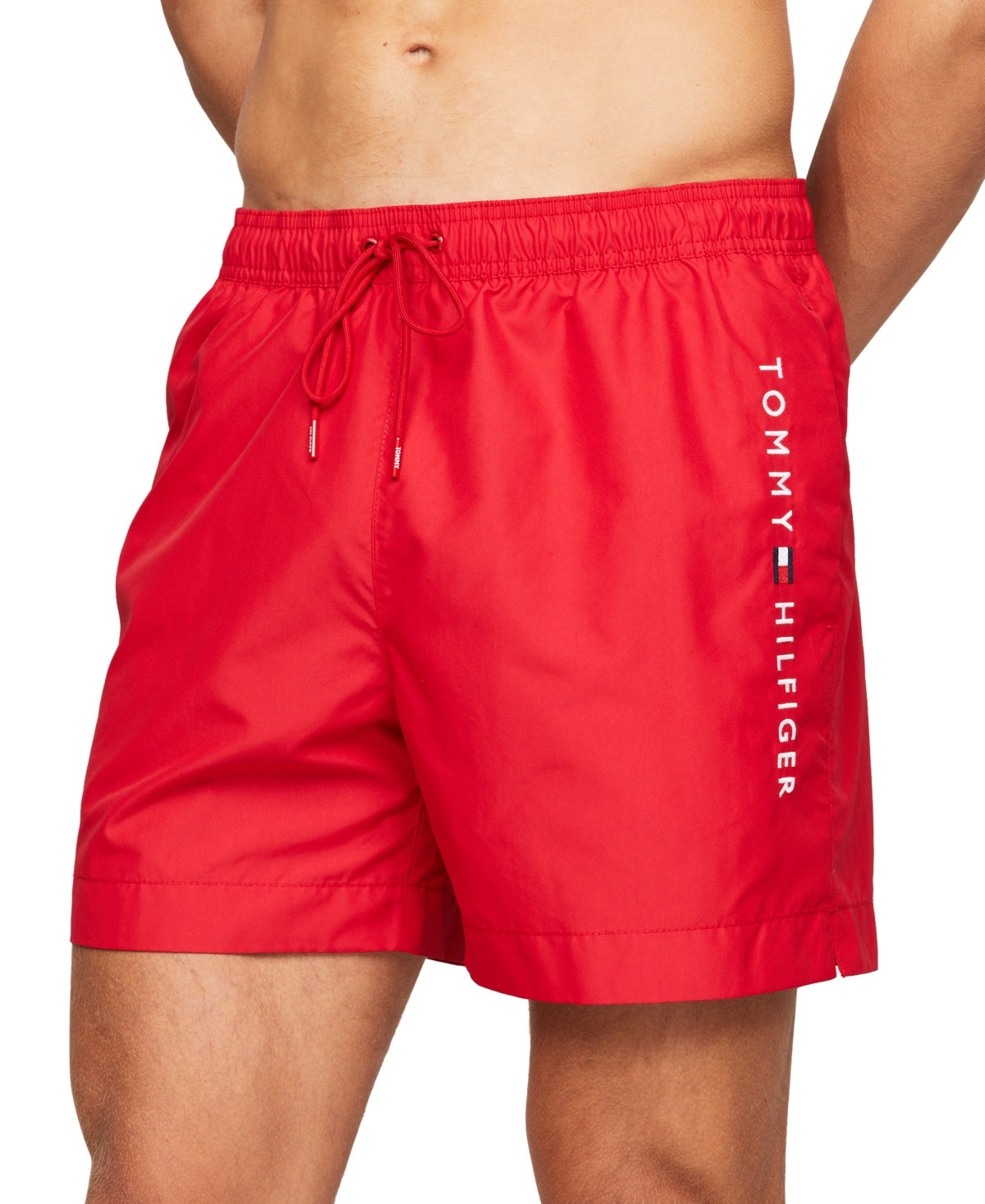 Tommy Hilfiger Mens Regular fit Trunks Swimwear Red Solid XXL 7 Inseam