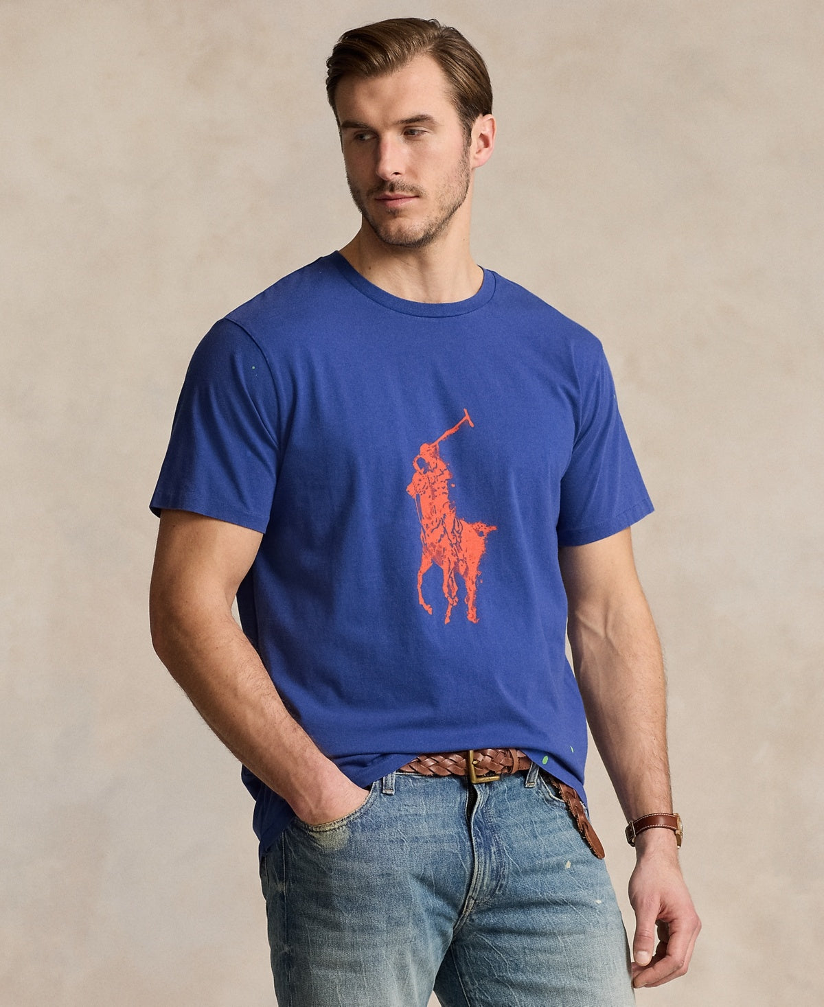 Polo Ralph Lauren Mens Regular fit Short Sleeve T-Shirt Shirt XXL Blue Solid