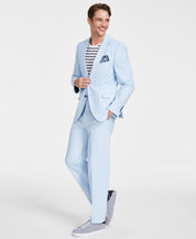 Nautica Mens Modern fit 2 Piece Suit 42 R / 36 Waist Sky Blue Cotton Stretch