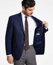 Michael Kors Men's Classic-Fit Houndstooth Sport Coat Blazer 42R Navy Blue
