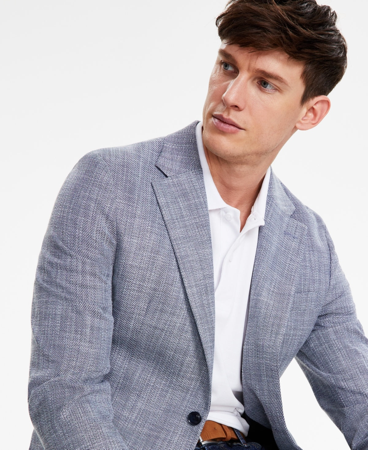 Tommy Hilfiger Mens Modern fit Sport Coat Blazer 44 R Blue Herringbone