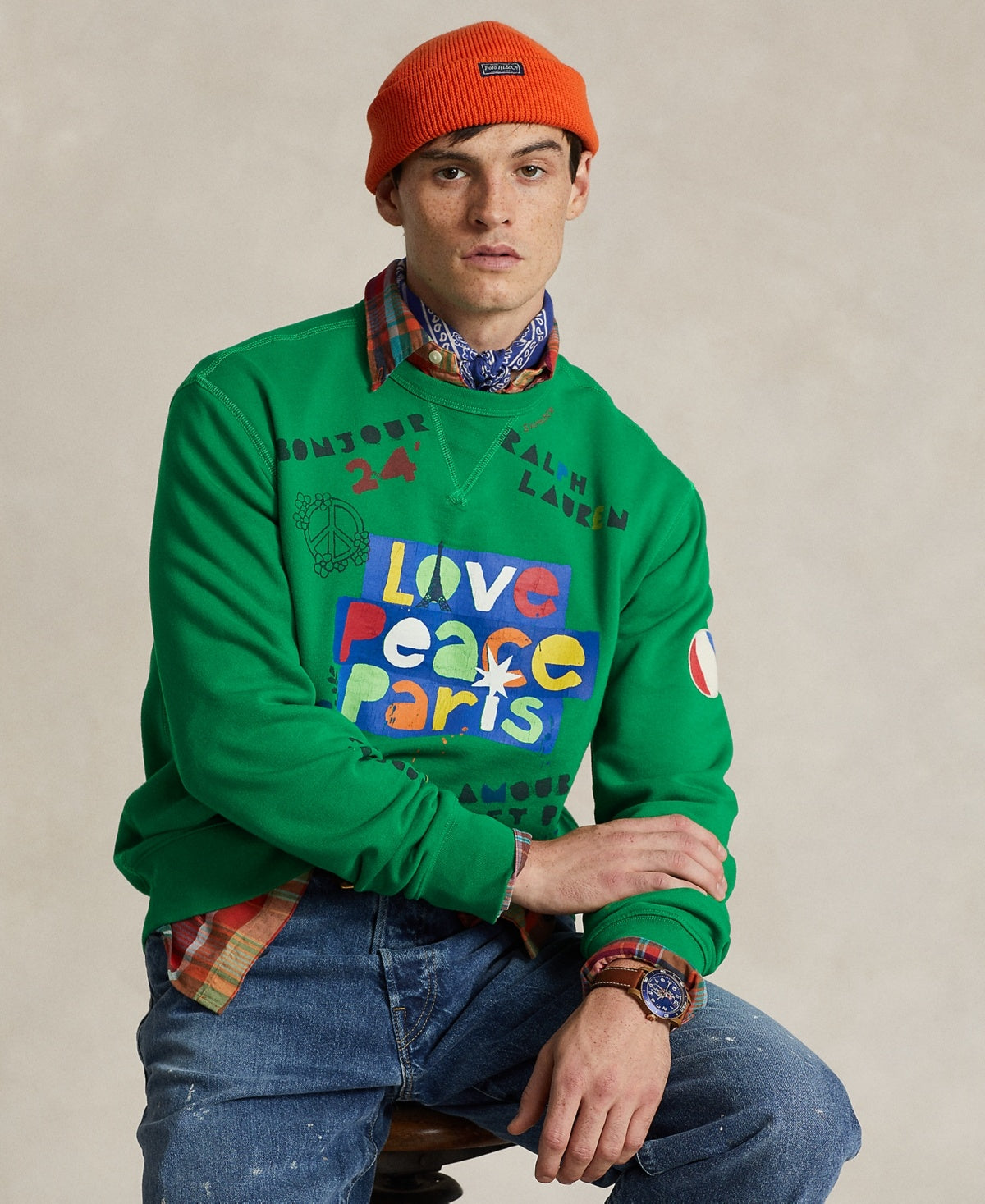 Polo Ralph Lauren Men Regular fit Long Sleeve Crewneck Sweatshirt Large Green