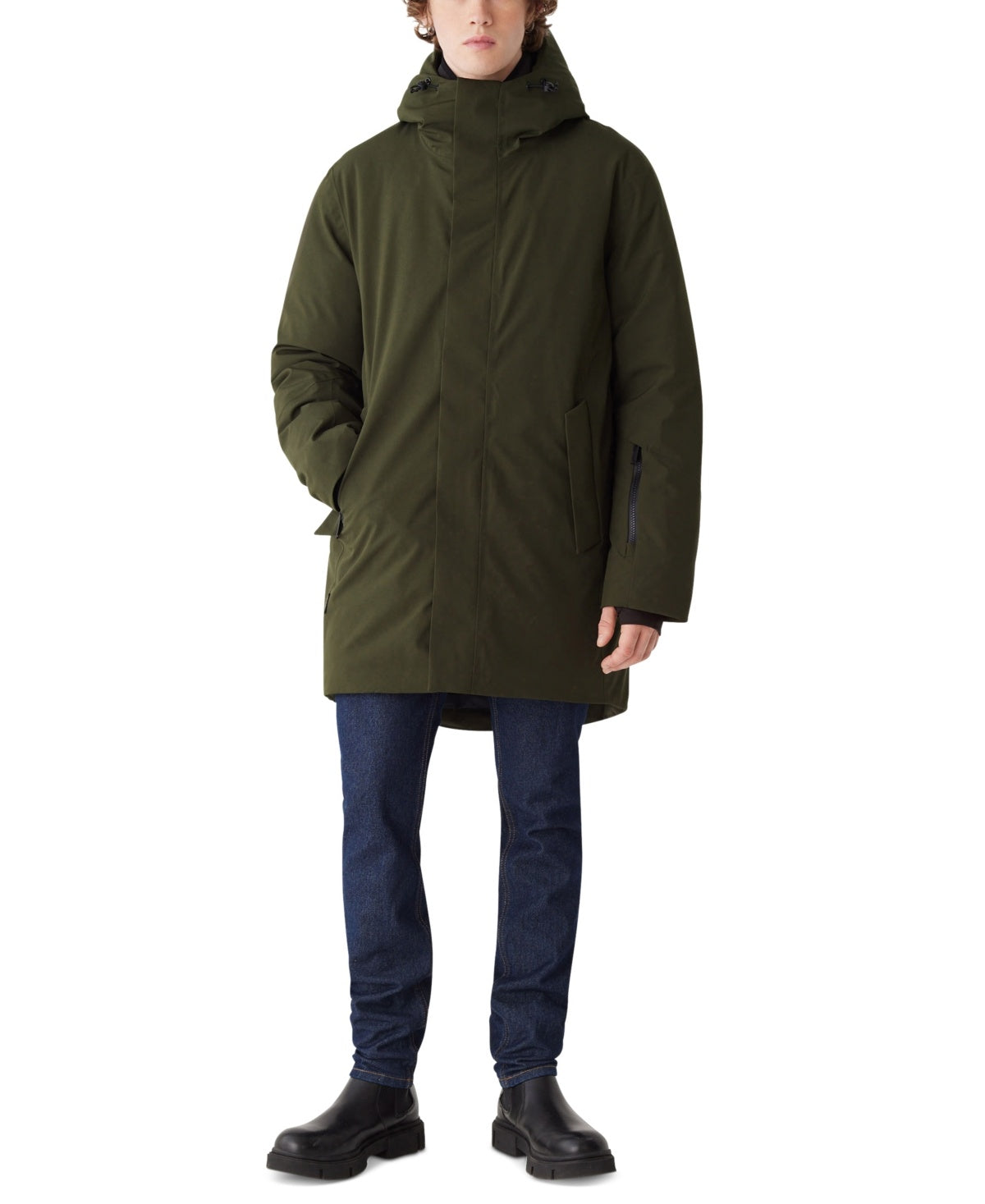 Frank And Oak Men's Capital Waterproof Hooded Parka Coat Green Medium