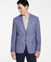 Michael Kors Mens Classic fit Sport Coat Blazer 46 L Blue Plaid