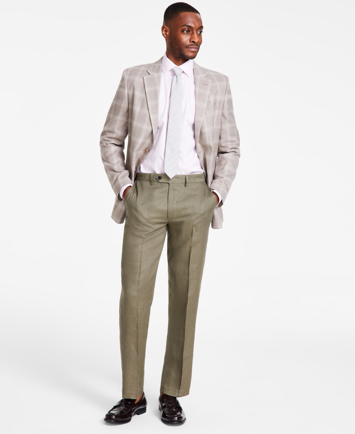 Nautica Mens Modern fit Dress Pants 36 / 34 Sage Green Solid