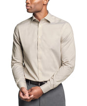 Calvin Klein Mens Regular fit Dress Shirt Large 16.5 in 32-33 Beige Solid