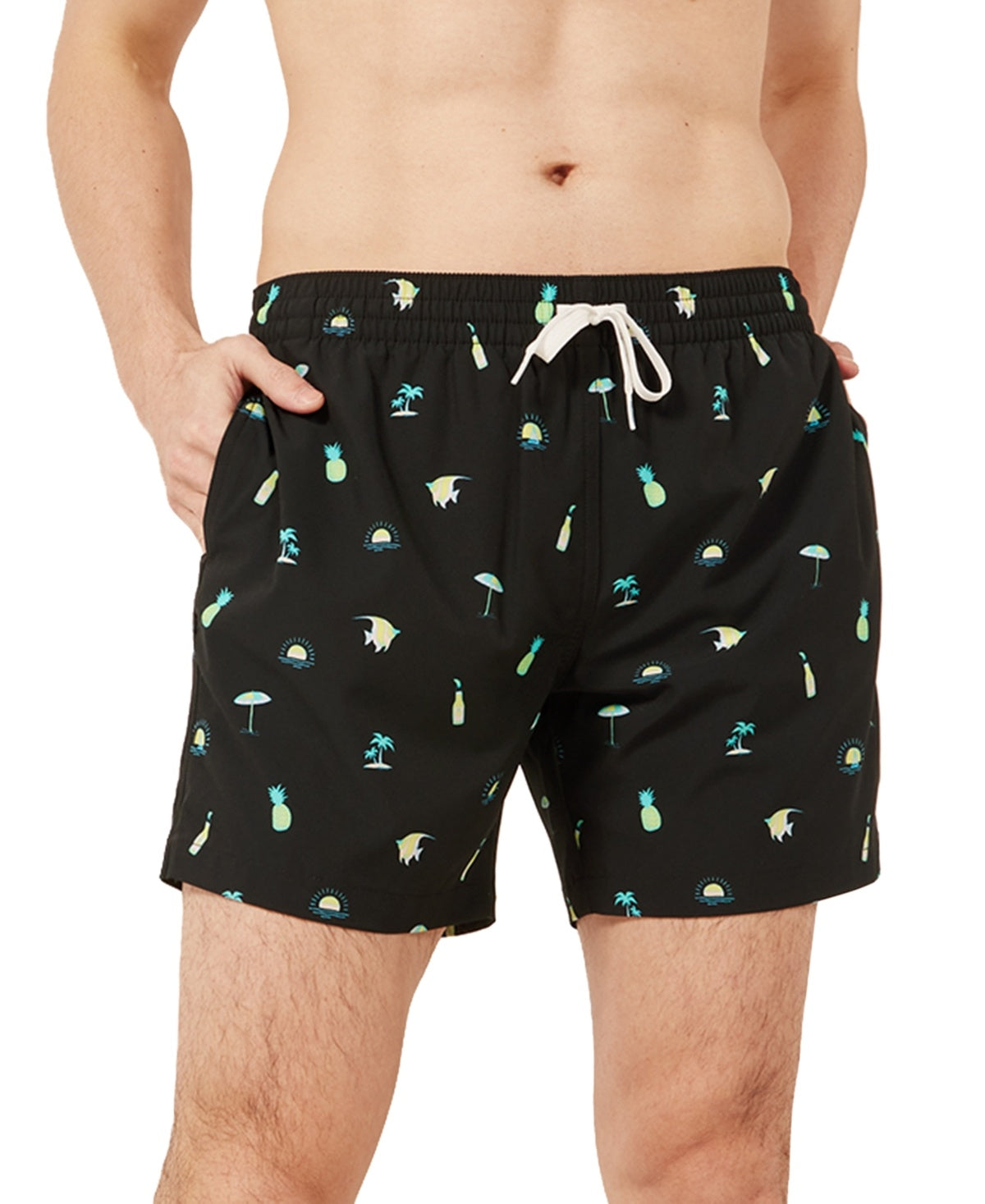 Chubbies Mens Regular fit Swim Trunks Swimwear Large Black Quick Dry