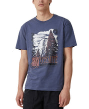 Cotton On Mens Loose fit Short Sleeve Graphic T-Shirt Shirt XL Blue Solid