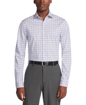 Kenneth Cole Reaction Mens Slim fit Dress Shirt XL 17.5 in 32-33 Purple Check