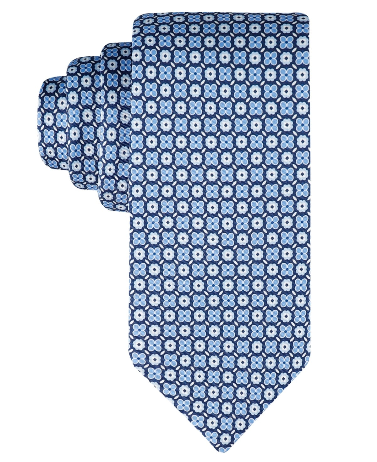Tommy Hilfiger Mens Regular fit Tie Necktie One Size Blue Floral Geometric