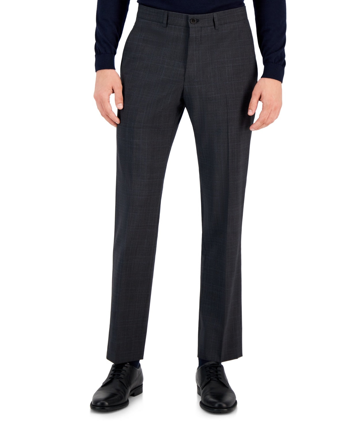 Armani Exchange Men's Slim Fit Wool Dress Pants Black Windowpane 30 x 32