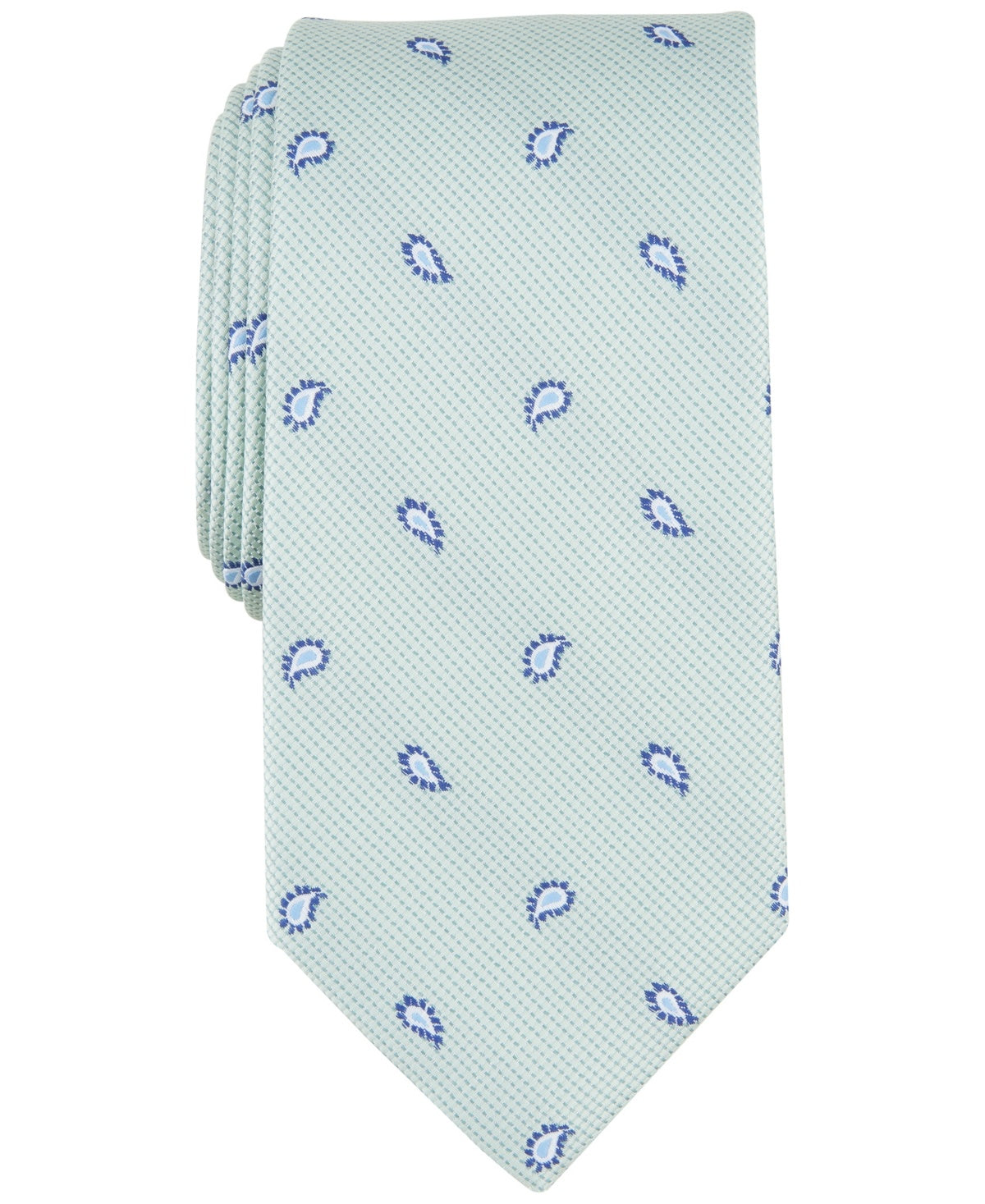 Club Room Men Tie Necktie One Size Green Paisley
