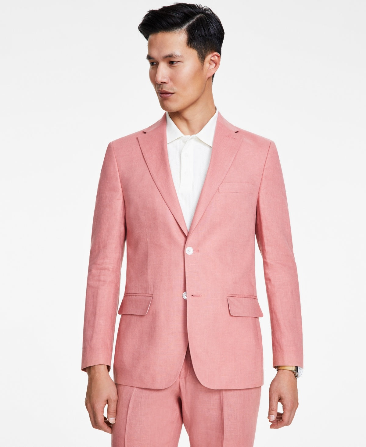 Tommy Hilfiger Mens Modern fit Sport Coat Blazer 44 S Light Red Solid Stretch