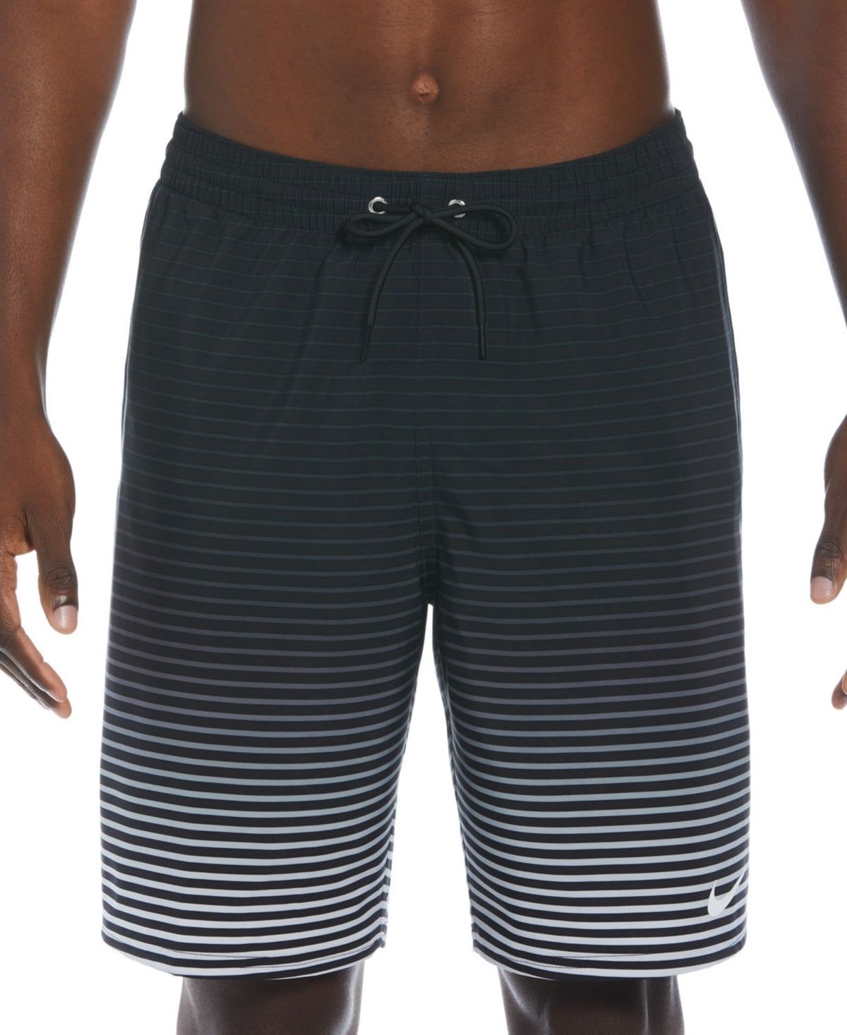 Nike Mens Regular fit Board Shorts Swimwear Small Black Striped