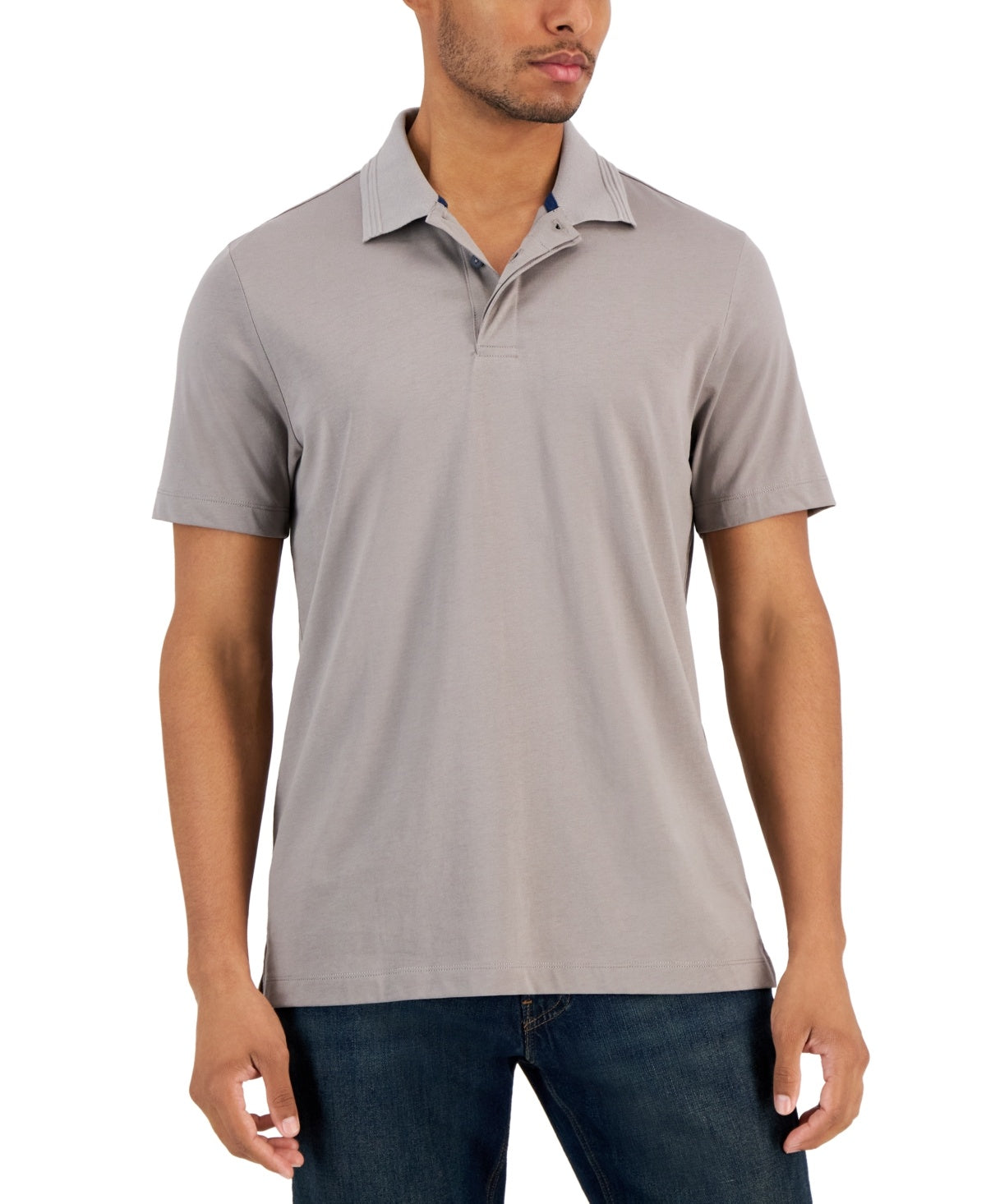 Alfani Mens Regular fit Short Sleeve Polo Shirt XXXL Beige Solid