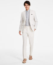 Nick Graham Mens Slim fit 2 Piece Suit 42 R / 36 Waist Beige Solid