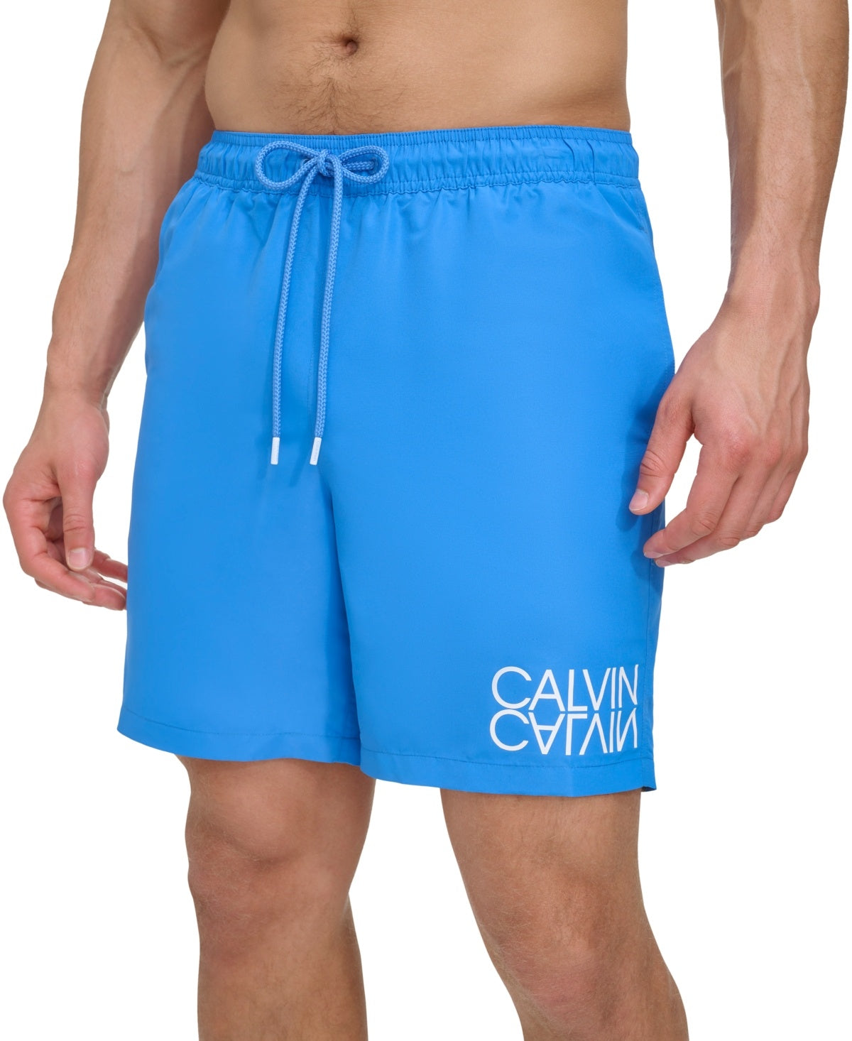 Calvin Klein Mens Regular fit Swim Trunks Swimwear XXL 7 Inseam Blue Solid