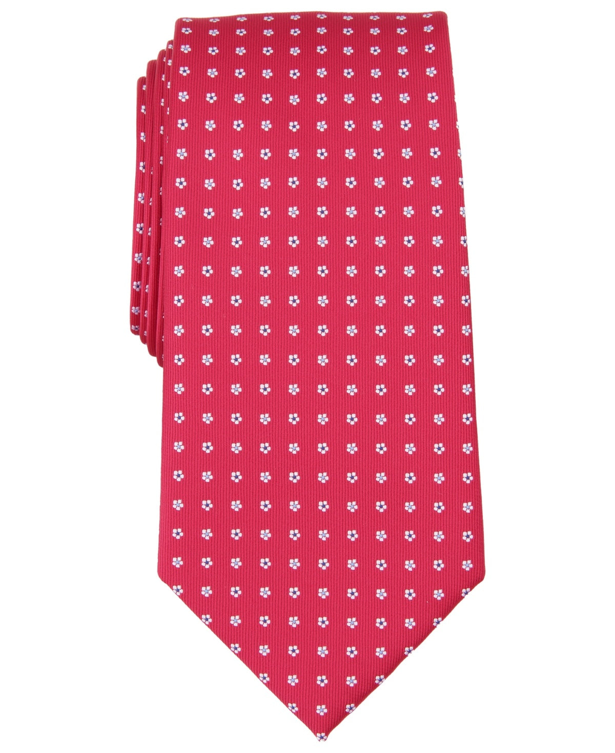 Club Room Mens Regular fit Tie Necktie One Size Red Dooley Dot