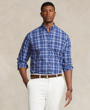 Polo Ralph Lauren Mens Classic fit Long Sleeve Button-Up Shirt 2XB Blue Plaid Stretch
