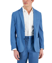 Alfani Mens Regular fit Sport Coat Blazer Small Blue Solid Stretch