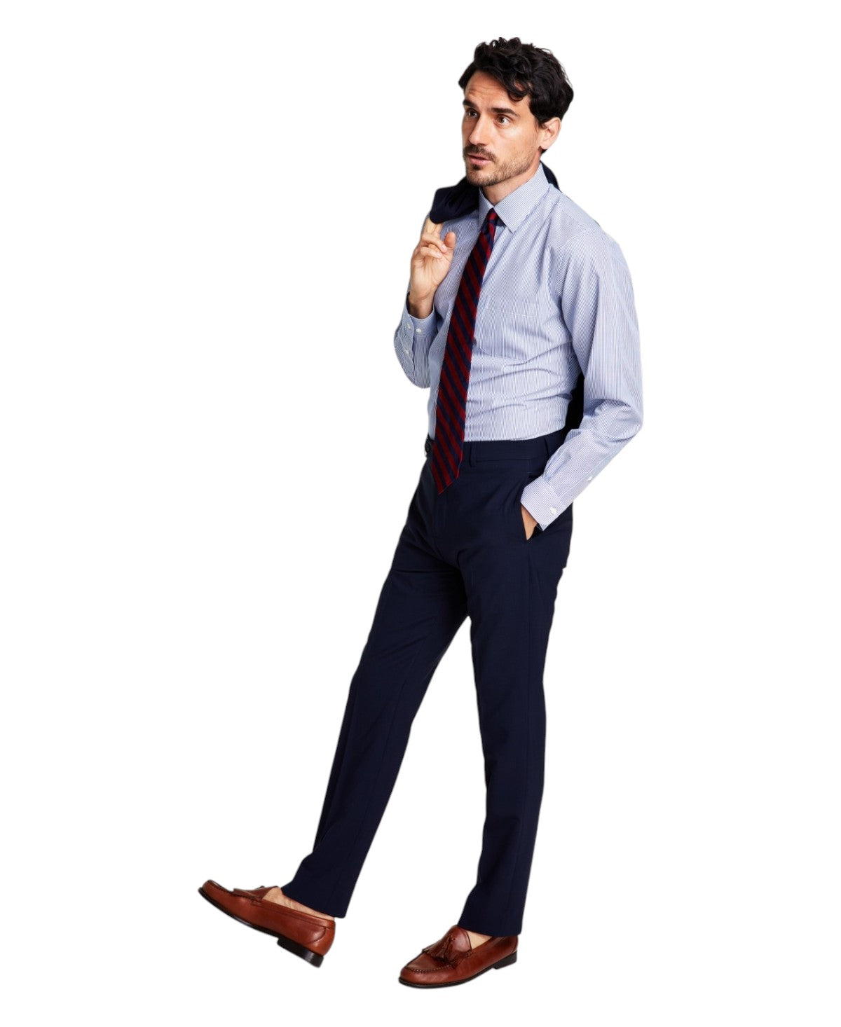 Brooks Brothers Mens Classic fit Dress Pants 34 / 30 Navy Blue Solid