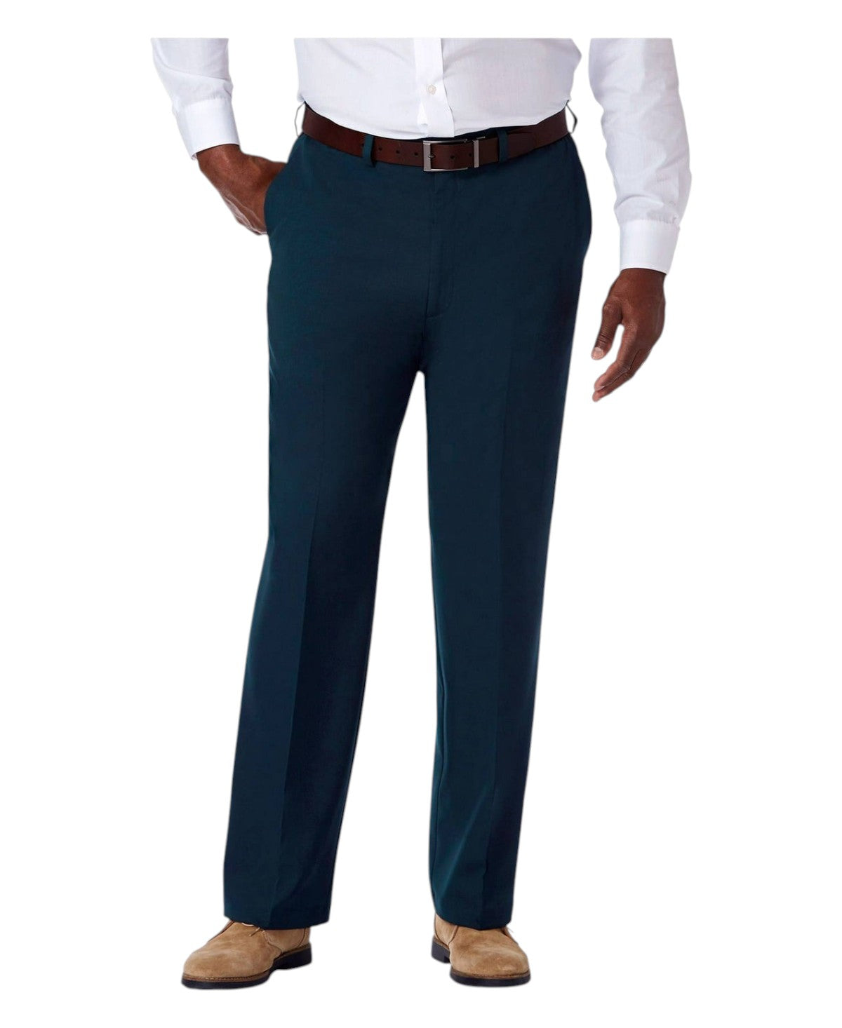 Haggar Mens Classic fit Dress Pants 46 / 29 Navy Blue Solid