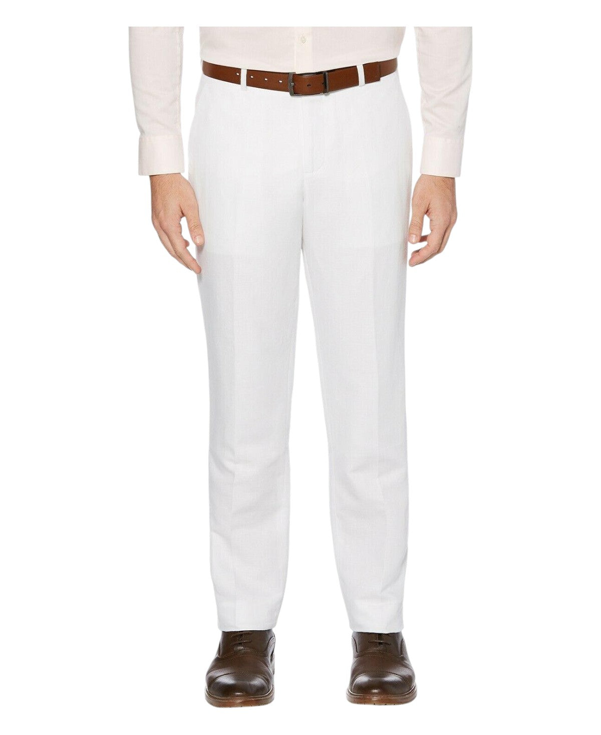 Perry Ellis Portfolio Mens Modern fit  Linen Cotton Dress Pants 34 / 30 White