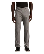 Perry Ellis Portfolio Mens Slim fit Dress Pants 34 / 30 Brown Check