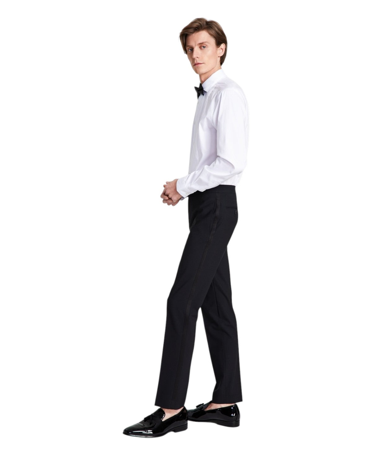 Bar Iii Mens Slim fit Tuxedo Pants 36 / 30 Black Solid