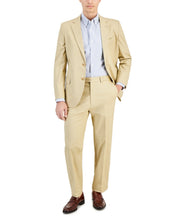 Nautica Mens Modern fit 2 Piece Suit 42 S / 38 Waist Tan Beige Solid Stretch