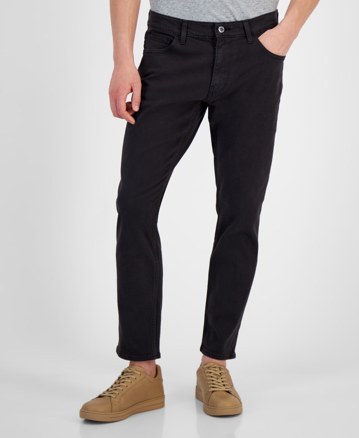 Michael Kors Mens Slim Fit Black Dyed Jeans 36 x 30