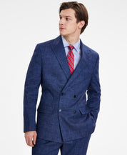 Tommy Hilfiger Mens Modern fit Double Brested Suit Jacket Blazer 38 S Blue Solid